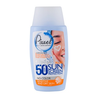 کرم ضد آفتاب پیکسل مناسب پوست خشک و حساس SPF50 بدون رنگ حجم ۵۰ میلی‌لیتر